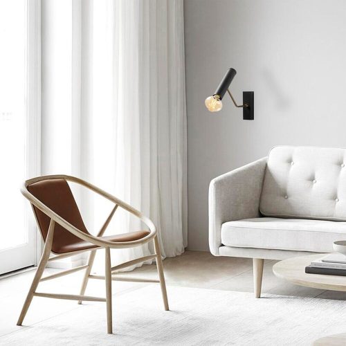 Industrial Wall Lamp, Black & Vintage, 17 x 25 cm, Height 36 cm | Metal Body, E27 Socket Max 40W | Stylish Lighting for Modern Spaces
