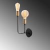 Industrial Wall Lamp, Black & Vintage, 17 x 25 cm, Height 36 cm | Metal Body, E27 Socket Max 40W | Stylish Lighting for Modern Spaces