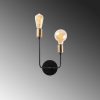 Industrial Wall Lamp, Black & Vintage, 17 x 25 cm, Height 36 cm | Metal Body, E27 Socket Max 40W | Stylish Lighting for Modern Spaces