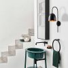 Modern Wall Lamp, Black Metal Body, 16 x 24 cm, Height 57 cm, E27 Socket, IP20 | Stylish Scandinavian Design for Home & Office Lighting