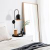 Modern Wall Lamp, Black Metal Body, 16 x 24 cm, Height 57 cm, E27 Socket, IP20 | Stylish Scandinavian Design for Home & Office Lighting