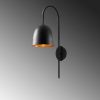 Modern Wall Lamp, Black Metal Body, 16 x 24 cm, Height 57 cm, E27 Socket, IP20 | Stylish Scandinavian Design for Home & Office Lighting