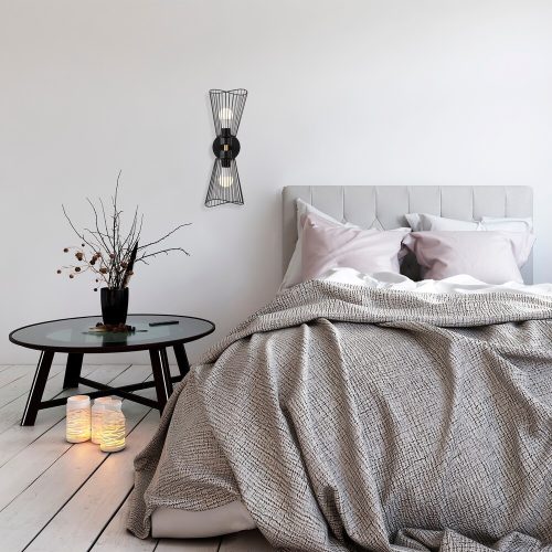 Industrial Wall Lamp, Black & Vintage, 17 x 25 cm, Height 36 cm | Metal Body, E27 Socket Max 40W | Stylish Lighting for Modern Spaces