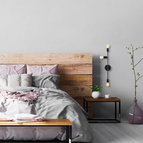 Industrial Wall Lamp, Black & Vintage, 17 x 25 cm, Height 36 cm | Metal Body, E27 Socket Max 40W | Stylish Lighting for Modern Spaces