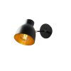 Industrial Wall Lamp, Black & Vintage, 17 x 25 cm, Height 36 cm | Metal Body, E27 Socket Max 40W | Stylish Lighting for Modern Spaces
