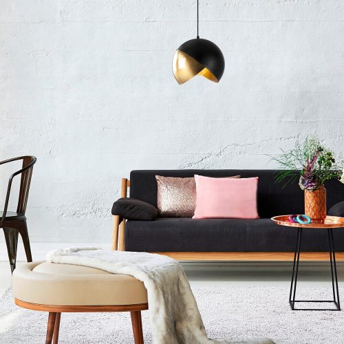 Industrial Wall Lamp, Black & Vintage, 17 x 25 cm, Height 36 cm | Metal Body, E27 Socket Max 40W | Stylish Lighting for Modern Spaces