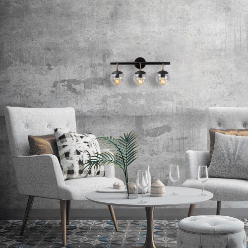 Industrial Wall Lamp, Black & Vintage, 17 x 25 cm, Height 36 cm | Metal Body, E27 Socket Max 40W | Stylish Lighting for Modern Spaces