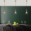 Modern Copper Chandelier, 20 cm Diameter, 136 cm Height | Iron Body, E27 Socket, 40W Max | Stylish Industrial & Scandinavian Design for Home Decor