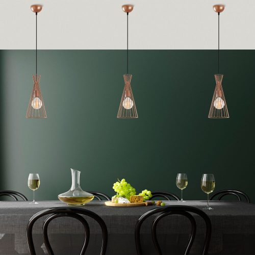 Opviq, 525NOR1601, Modern copper chandelier, diameter 20 cm, height 136 cm | Iron body, E27 socket, 40W Max | Stylish industrial and Scandinavian design for home decoration