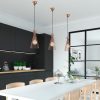 Modern Copper Chandelier, 20 cm Diameter, 136 cm Height | Iron Body, E27 Socket, 40W Max | Stylish Industrial & Scandinavian Design for Home Decor