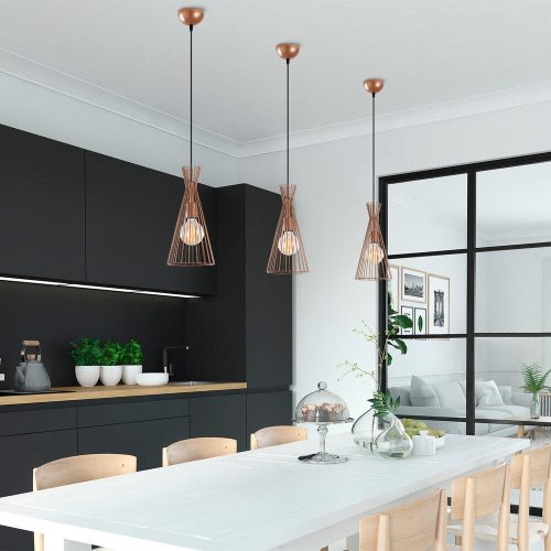 Opviq, 525NOR1601, Modern copper chandelier, diameter 20 cm, height 136 cm | Iron body, E27 socket, 40W Max | Stylish industrial and Scandinavian design for home decoration