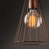 Modern Copper Chandelier, 20 cm Diameter, 136 cm Height | Iron Body, E27 Socket, 40W Max | Stylish Industrial & Scandinavian Design for Home Decor