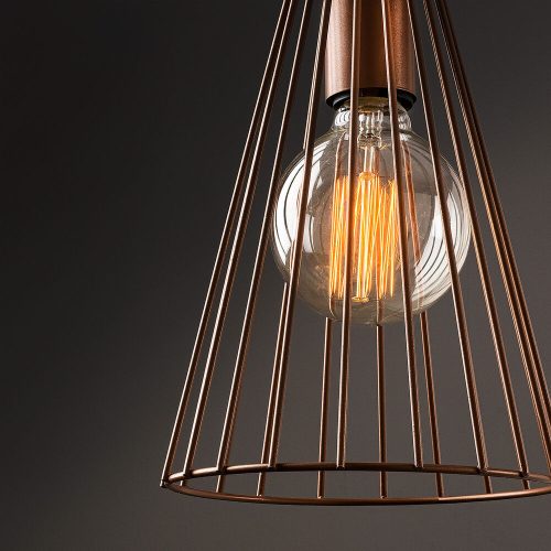 Opviq, 525NOR1601, Modern copper chandelier, diameter 20 cm, height 136 cm | Iron body, E27 socket, 40W Max | Stylish industrial and Scandinavian design for home decoration