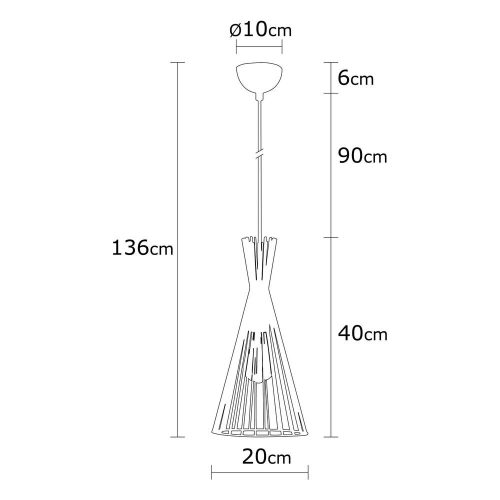 Opviq, 525NOR1601, Modern copper chandelier, diameter 20 cm, height 136 cm | Iron body, E27 socket, 40W Max | Stylish industrial and Scandinavian design for home decoration