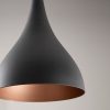 Modern Black Chandelier, 22 cm Diameter, 122 cm Height | Iron Body, E27 Socket, 40W Max | Stylish Industrial & Scandinavian Design for Home Decor