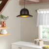Modern Black Chandelier, 28 cm Diameter, 113 cm Height | Metal Body, E27 Socket, 40W Max | Stylish Industrial & Scandinavian Design for Home Decor
