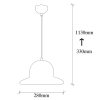 Modern Black Chandelier, 28 cm Diameter, 113 cm Height | Metal Body, E27 Socket, 40W Max | Stylish Industrial & Scandinavian Design for Home Decor
