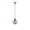 Elegant Gold Chandelier, Adjustable Height 35-115 cm, Metal Body, Ø17 cm, E27 Socket (Max 40W), Stylish Lighting for Modern Spaces, IP20 Rated