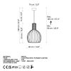 Elegant Gold Chandelier, Metal Body, Ø38 cm, Adjustable Height 66-146 cm, E27 Socket, 40W Max, Stylish Lighting for Home & Office Decor, IP20