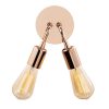 Modern Copper Wall Lamp, 14 cm Diameter, 20 cm Height | Metal Body, 2 x E27 Socket, IP20 | Stylish & Glamorous Lighting for Home Decor