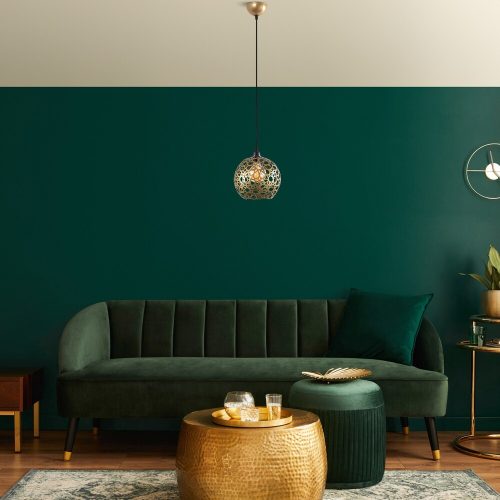 Opviq, 527ABY3197, Elegant gold chandelier, adjustable height 39-119 cm, metal housing, Ø25 cm, E27 socket (max. 40 W), stylish lighting for modern spaces, IP20 classification