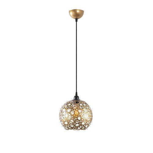 Opviq, 527ABY3197, Elegant gold chandelier, adjustable height 39-119 cm, metal housing, Ø25 cm, E27 socket (max. 40 W), stylish lighting for modern spaces, IP20 classification