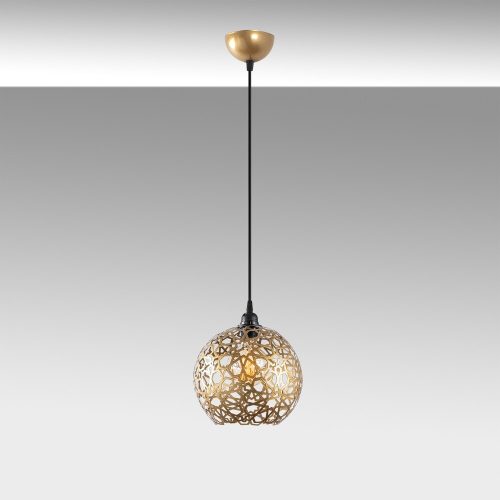 Opviq, 527ABY3197, Elegant gold chandelier, adjustable height 39-119 cm, metal housing, Ø25 cm, E27 socket (max. 40 W), stylish lighting for modern spaces, IP20 classification