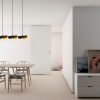 Modern Industrial Chandelier, Black & Gold, 80 x 17 cm | Metal Body, Height 106 cm, 3 x E27 Socket | Stylish Lighting for Home & Office Spaces