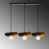 Modern Industrial Chandelier, Black & Gold, 80 x 17 cm | Metal Body, Height 106 cm, 3 x E27 Socket | Stylish Lighting for Home & Office Spaces