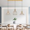 Elegant Gold Chandelier, Adjustable Height 70-124 cm, Metal Body, 3 x E27 Sockets, 148 x 38 x 124 cm | Perfect for Modern Living Spaces, Stylish Lighting Solution