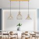 Elegant Gold Chandelier, Adjustable Height 70-124 cm, Metal Body, 3 x E27 Sockets, 148 x 38 x 124 cm | Perfect for Modern Living Spaces, Stylish Lighting Solution