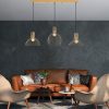 Elegant Gold Chandelier, Adjustable Height 70-124 cm, Metal Body, 3 x E27 Sockets, 148 x 38 x 124 cm | Perfect for Modern Living Spaces, Stylish Lighting Solution