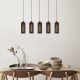Modern Industrial Chandelier, Black & Bronze, 80 x 10 cm, Height 116 cm, Adjustable, 5 x E27 Max 40W, Stylish Lighting for Home & Office