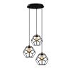 Modern Industrial Chandelier, Black & Bronze, 50 cm Diameter, Adjustable Height, 3 x E27 Max 40W | Stylish Lighting for Home & Office Spaces