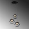 Modern Industrial Chandelier, Black & Bronze, 50 cm Diameter, Adjustable Height, 3 x E27 Max 40W | Stylish Lighting for Home & Office Spaces