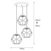 Modern Industrial Chandelier, Black & Bronze, 50 cm Diameter, Adjustable Height, 3 x E27 Max 40W | Stylish Lighting for Home & Office Spaces