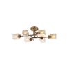 Vintage Metal Chandelier, 80 x 40 x 23 cm, 6 x E27 Max 40W | Elegant Glass Cap | Perfect for Dining Room & Living Spaces, Timeless Design