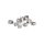 Modern Chrome Chandelier, 23 cm Height x 78 cm Diameter | Metal Body, Glass Cap, 8 x E27 Max 40W | Elegant Silver Design for Stylish Interiors