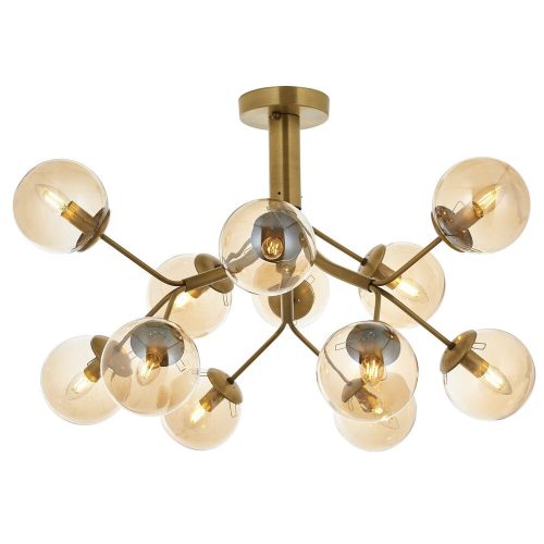 Elegant Vintage Chandelier, Metal Body, 60 cm Height, 80 cm Diameter | 12 x E14 Max 40W | Modern Glam Industrial Scandinavian Design for Home Decor