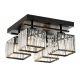 Elegant Vintage Chandelier, Black Metal Body, 22 cm Height, 40 cm Width | 4 x E27 Max 40W | Glamorous Design for Modern Homes & Hotels