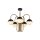 Modern Chandelier with Metal Body & Glass Cap, 70 cm Height, 60 cm Diameter | 5 x E27 Max 40W | Black & Vintage Colors, Glam & Scandinavian Design