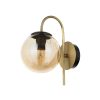 Modern Wall Lamp with Metal Body & Glass Cap, 25 cm Length, E27 Socket, IP20, Black & Antiquation Colors | Stylish Lighting for Home & Office