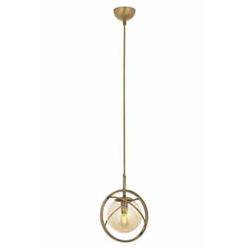 Elegant Vintage Chandelier, Metal Body with Glass Cap, 100 cm Height, 22 cm Diameter, E14 Socket, Copper Finish | Modern Glam & Scandinavian Design