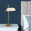 Stylish Table Lamp with Metal Body & Glass Cap, 56 cm Height, 30 cm Width | 2m Cable, E27 Socket, White & Vintage Colors | Perfect for Modern & Traditional Décor
