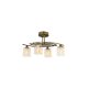 Elegant Industrial Chandelier, Antiquation Copper Finish, 63 x 30 cm | Metal Body, Glass Cap, 4 x E14 Sockets, IP20 | Perfect for Modern Glam Spaces