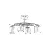 Elegant Industrial Chandelier, Antiquation Copper Finish, 63 x 30 cm | Metal Body, Glass Cap, 4 x E14 Sockets, IP20 | Perfect for Modern Glam Spaces
