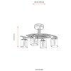 Elegant Industrial Chandelier, Antiquation Copper Finish, 63 x 30 cm | Metal Body, Glass Cap, 4 x E14 Sockets, IP20 | Perfect for Modern Glam Spaces