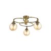 Elegant Copper Chandelier, 31 cm Length, 60 cm Diameter | Metal Body, Glass Cap, 3 x E27 Max 6W | Modern Glam Design for Stylish Interiors