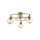 Elegant Copper Chandelier, 31 cm Length, 60 cm Diameter | Metal Body, Glass Cap, 3 x E27 Max 6W | Modern Glam Design for Stylish Interiors