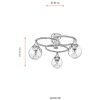 Elegant Copper Chandelier, 31 cm Length, 60 cm Diameter | Metal Body, Glass Cap, 3 x E27 Max 6W | Modern Glam Design for Stylish Interiors